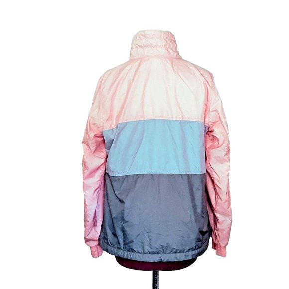 Columbia Womens Windbreaker Size Medium Peach Gray Color Block Zip Pock… - Picture 2 of 7